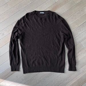 Zara Mens Cashmere Wool blend Pullover Crewneck Sweater‎ brown size Large
